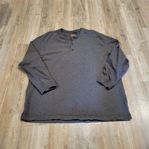 The Foundry Company Long Sleeved Henley Tee Shirt Regular Fit Men's Size XXL